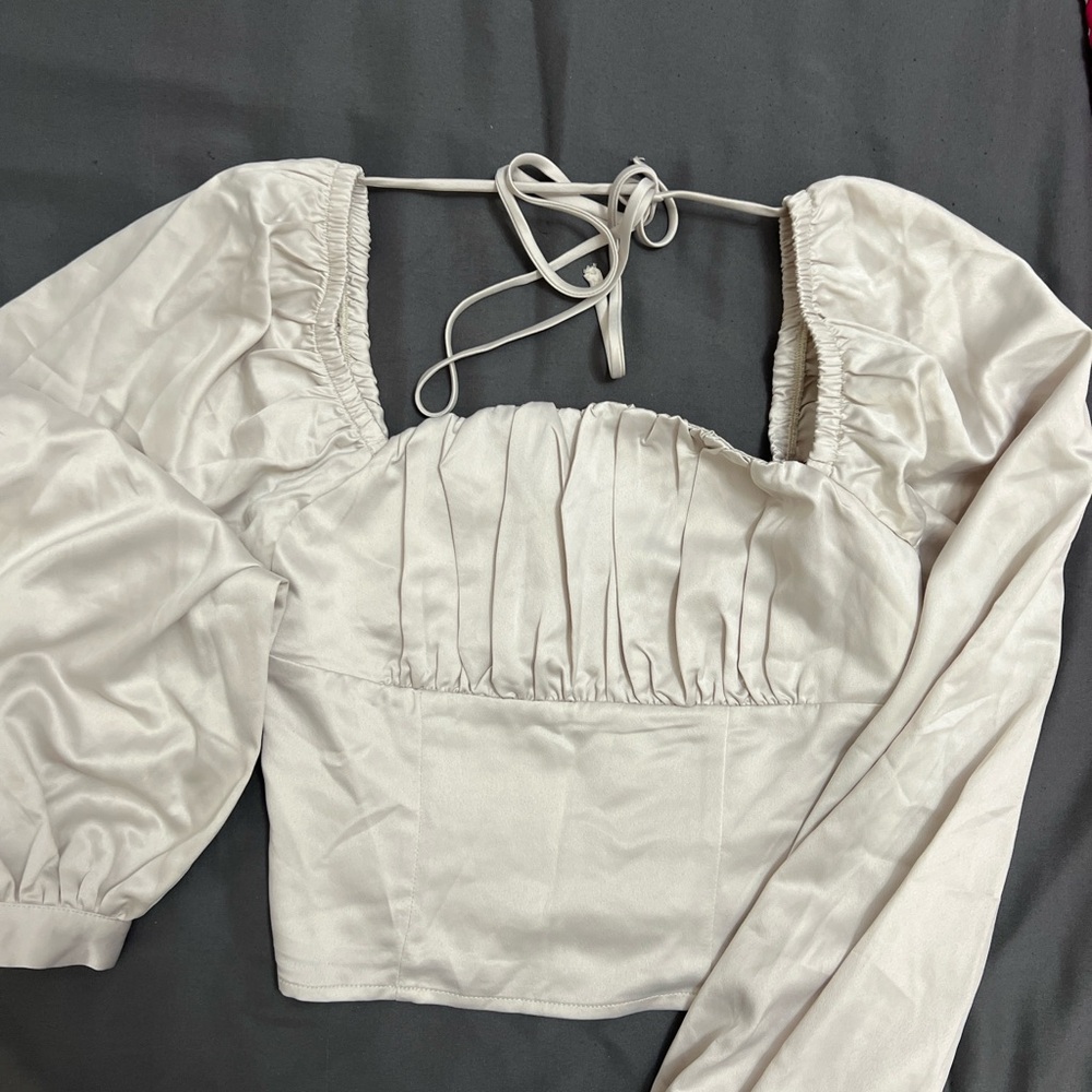 Dynamite Cream Puff Sleeve Blouse